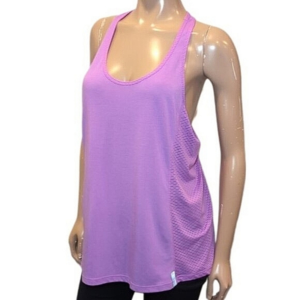 Under Armour Loose Fit Racerback Tank Top Running Athletic Pink Purple Relaxed